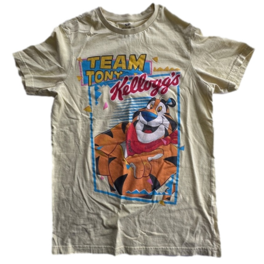 Kelloggs tshirt size S Tony the Tiger team tony yellow